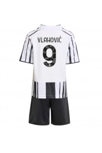 Fotbalové Dres Juventus Dusan Vlahovic #9 Dětské Domácí Oblečení 2025-26 Krátký Rukáv (+ trenýrky)